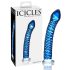 Icicles No. 29 - spirálový, skleněný dildo na penis (modrý)