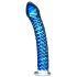 Icicles No. 29 - spirálový, skleněný dildo na penis (modrý)