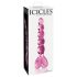 Icicles No. 43 - perlové, srdíčkové skleněné dildo (růžové)