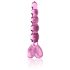 Icicles No. 43 - perlové, srdíčkové skleněné dildo (růžové)