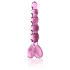 Icicles No. 43 - skleněné dildo s korálky a srdcem - růžové