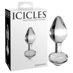   Icicles No. 44 - anální kolík - kuželový tvar - sklo čiré
