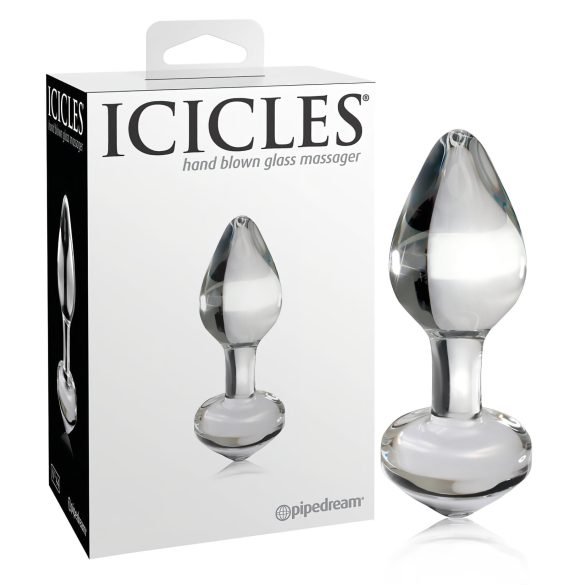Icicles No. 44 - kónický, skleněný anální kolík (průhledný)