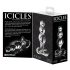 Icicles No. 47 - trojitý perlový skleněný anální kolík (průhledný)