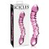 Icicles No. 55 - oboustranné skleněné dildo na G-bod (růžové)