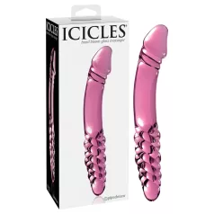   Icicles No. 57 - oboustranné skleněné dildo s penisem - růžové