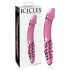 Icicles No. 57 - oboustranný skleněný dildo ve tvaru penisu (růžový)