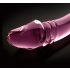 Icicles No. 57 - oboustranný skleněný dildo ve tvaru penisu (růžový)