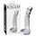 Icicles No. 61 - skleněné dildo s varlaty a penisem - čiré