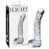 Icicles No. 61 - skleněné dildo s varlaty a penisem - čiré