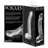 Icicles No. 61 - skleněné dildo s varlaty a penisem - čiré