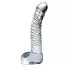 Icicles No. 61 - skleněné dildo s varlaty a penisem - čiré