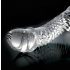 Icicles No. 61 - skleněné dildo ve tvaru penisu s varlaty (průhledné)