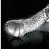 Icicles No. 61 - skleněné dildo s varlaty a penisem - čiré