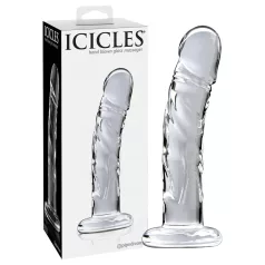 Icicles No. 62 - skleněné dildo s penisem - průhledné