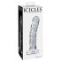 Icicles No. 62 - Skleněné dildo ve tvaru penisu (průhledné)