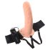 Fetish Strap-On 8 - připínací, dutý vibrátor (přírodní)
