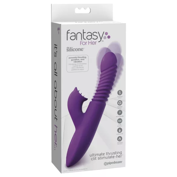 Fantasy For Her - 3v1 přirážející vibrátor s funkcí ohřívání (fialový)