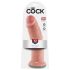 King Cock 10 - velký realistický dildo s přísavkou (25 cm) - přírodní
