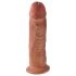 King Cock 10 - velký dildo s přísavkou (25 cm) - tmavě přírodní