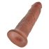 King Cock 10 - velký dildo s přísavkou (25 cm) - tmavě přírodní
