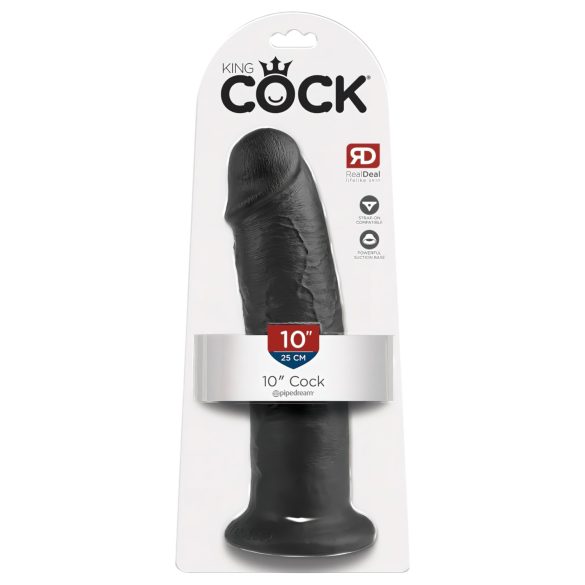 King Cock 10 - přísavný dildo (25 cm) - černý