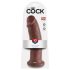 King Cock 10 - velké dildo s přísavkou (25cm) - hnědé
