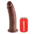 King Cock 10 - velké dildo s přísavkou (25cm) - hnědé