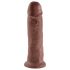 King Cock 10 - velké dildo s přísavkou (25cm) - hnědé