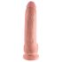 King Cock 9 - Realistický dildo s přísavkou a varlaty (23 cm) - přírodní