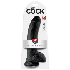   King Cock - realistické dildo s varlaty a přísavkou 23 cm - černé