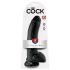 King Cock 9 - černý přísavný dildo s varlaty (23 cm)