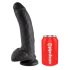 King Cock 9 - černý přísavný dildo s varlaty (23 cm)