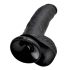 King Cock 9 - černý přísavný dildo s varlaty (23 cm)