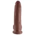 King Cock - realistické dildo s varlaty a přísavkou - 23 cm - hnědé