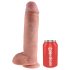 King Cock 11 - přísavkový dildo s varlaty (28 cm) - přírodní