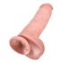 King Cock 11 - přísavkový dildo s varlaty (28 cm) - přírodní