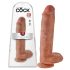 King Cock 11 - přísavkový dildo s varlaty (28 cm) - tmavě přírodní