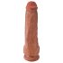 King Cock 11 - přísavkový dildo s varlaty (28 cm) - tmavě přírodní