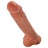 King Cock 11 - přísavkový dildo s varlaty (28 cm) - tmavě přírodní