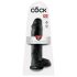 King Cock 11 - velký dildo s přísavkou a varlaty (28 cm) - černý
