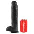 King Cock 11 - velký dildo s přísavkou a varlaty (28 cm) - černý
