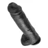 King Cock 11 - realistické dildo s varlaty a přísavkou - černé 28 cm