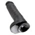 King Cock 11 - velký dildo s přísavkou a varlaty (28 cm) - černý