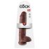 King Cock 11 - velká přísavková dildo s varlaty (28 cm) - hnědá