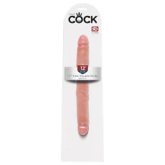   King Cock 12 Slim - realistické dvojité dildo (31 cm) - přírodní