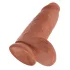 King Cock - realistický dildo s přísavkou - 23 cm - tmavá tělová
