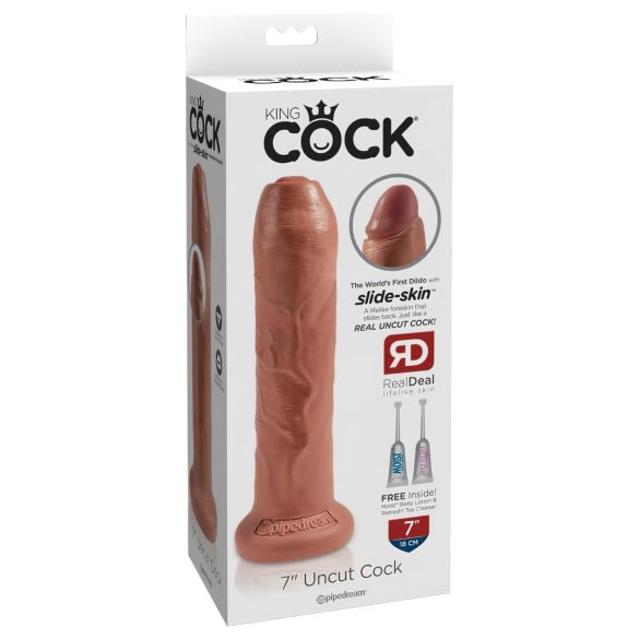 King Cock 7 - realistické dildo (18 cm) - tmavě přírodní