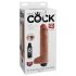 King Cock 10 - realistický stříkající dildo (25 cm) - přírodní