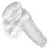 King Cock Clear 6 - přísavný malý dildo s varlaty (15 cm)